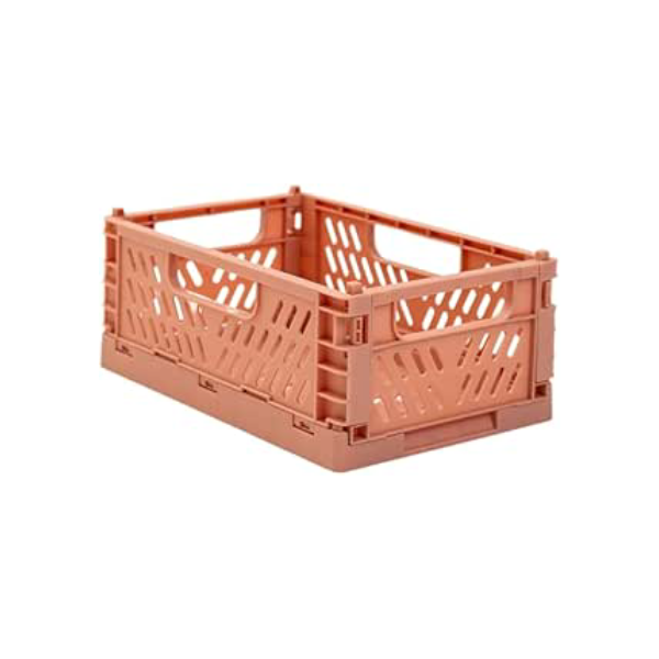 Oikos - Caixa Organizadora 800ml Dobrável de Plástico Multiuso Terracota