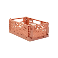 Oikos - Caixa Organizadora 800ml Dobrável de Plástico Multiuso Terracota