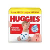 Fralda Descartável Huggies Máxima Proteção Tamanho G 66 unidades – Nova fralda Supreme Care aberta com tecnologia Xtra-Flex, canais em X que se adaptam aos movimentos e máxima proteção sem fralda caída (embalagem pode variar)