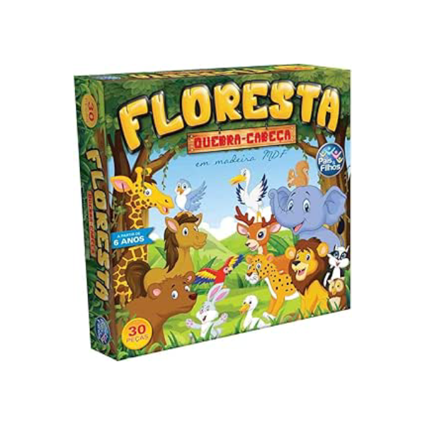Pais e Filhos - Quebra-Cabeça Madeira Floresta, 30 Peças, Multicor, Multicor