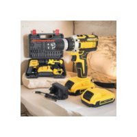 Parafusadeira Furadeira 21V 2 Baterias Com Maleta e Acessórios Completo