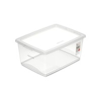 Ordene - Caixa Organizadora Plástica de 15 Litros com Tampa, Cor Cristal, Linha My Closet