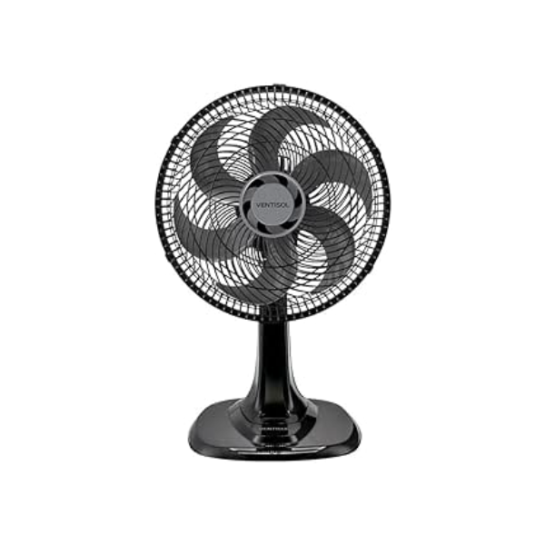 Ventisol Ventilador de Mesa Oscilante, Turbo 6 Pás Premium, Preto, 40cm, 220V