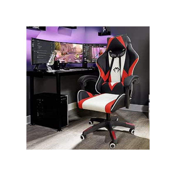 Cadeira Gamer Python Fly, Design Estilo Gamer, Tecido Respirável, Design Ergonômico (Vermelho)