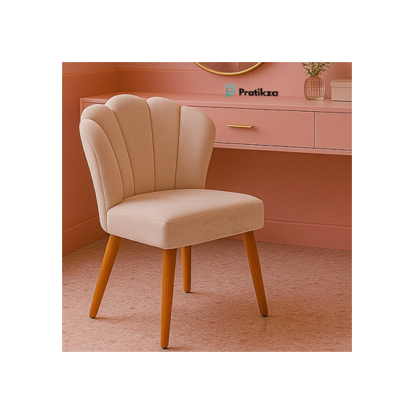 Cadeira Pétala Veludo Poltrona Flor Decorativa Luxo Sala de Estar, Salão, Quarto, Estética, Várias Cores - Pratikza