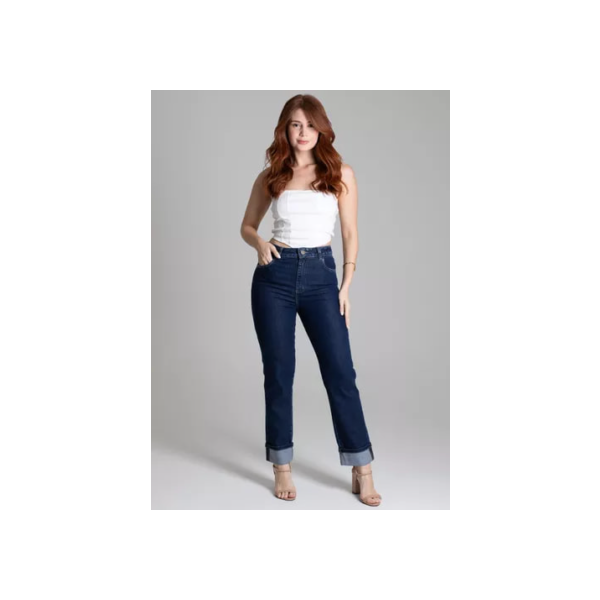 Calca Jeans Sawary Feminina Reta Cropped - 278353