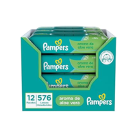 Pampers Lenços Umedecidos Aroma de Aloe Vera 48 Unidades (pacote de 12)