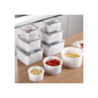 Kit 3 Potes Organizadores Geladeira Organizador Alimentos Vegetais Cozinha Moderna