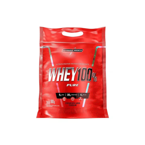 Whey 100% Pure Pouch 900g Cookies and Cream Integralmédica