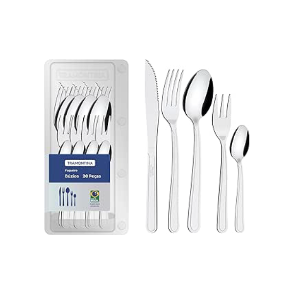 Faqueiro Tramontina Búzios em Aço Inox 20 Peças