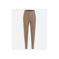 Calça Legging Animal Print com Ziper Lateral Bege