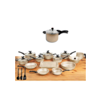Conjunto panelas 17 pçs antiaderente com panela de pressão 4,5 litros