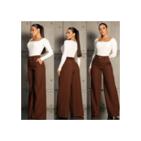 Calça social pantalona alfaiataria cintura alta feminina moda elegante lançamento