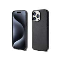 Capa de couro para iPhone, Compatível com MagSafe e carregamento sem fio, À prova d'água de choque e de sujeira, Botões de metal e moldura da câmera, Capa para iPhone (preto, iPhone 15)