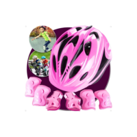 Kit Protecao Infantil Unissex Capacete Cotoveleira Joelheira