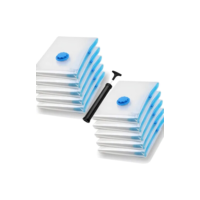 Saco Vacuo 100cm X 70cm Kit De 10 Unidades Bag Organizador Armazenamento A Vácuo, Organizador Para Roupas, Cobertores E Têxtil Em Geral, - Acompanha Bomba De Sucção