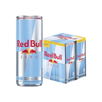 Pack de 4 Latas Red Bull Energético, Zero, Sem Açúcar, 250ml