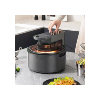 Air Fryer Rotativa Visual 10L Fritadeira Elétrica de Grande Capacidade Forno Temperatura 50-200 ° C