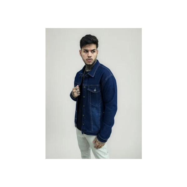 Jaqueta Masculina Sarja Jeans Slim Cores Clássicas Premium