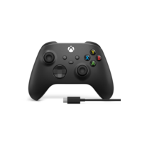 Controle Sem Fio Xbox Series e PC Carbon Black com Cabo USB-C - 1V8-00013