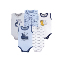 Yoga Sprout Body de algodão, pacote com 5, Pescador, 12-18 Meses