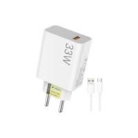 Carregador De Parede Turbo Rápido 33w Tipo-c Branco+ Cabo