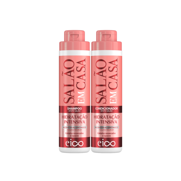 Eico Salão Em Casa Hidratação Intensiva Shampoo Sem Sal 800ml + Condicionador Leave-in 750ml