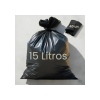 Saco De Lixo 15 Litros Reforçado Grosso Resistente Lixeira Preto