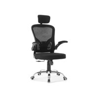 Cadeira Para Escritório, Presidente Giratória, Design Ergonômico, Encosto de Cabeça Ajustável (Preta)