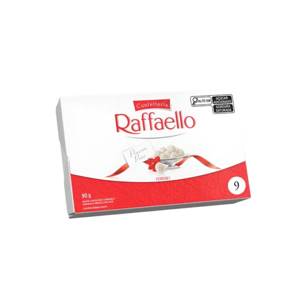Ferrero Rocher Raffaello Confetteria Wafer Com Recheio Cremoso - Coco - Amêndoa - 90 g - 10 g - Unidade - 1 - 9 - Caixa