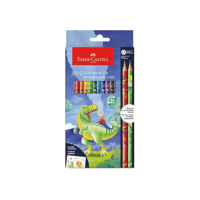 EcoLápis de Cor Faber-Castell Dinossauro, 12 Cores + 2 Lápis Misturinha (12 es/cada) - 120912+2DINO