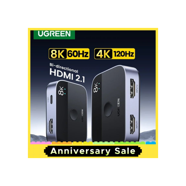 [Especial BR] UGREEN HDMI 2.1 Switch 8K 60Hz 2 em 1 saída para TV Xiaomi Xbox Series X PS5 Comutador HDMI compatível