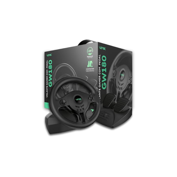 VOLANTE GAMER COM PEDAL GW180 VINIK PARA PC / PS4 / XBOX/SWITCH