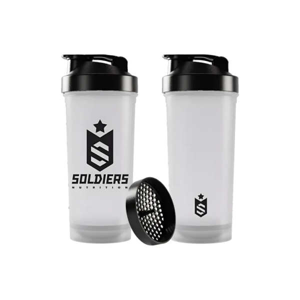 Coqueteleira Slim Transparente 600ml - Soldiers Nutrition