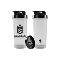 Coqueteleira Slim Transparente 600ml - Soldiers Nutrition