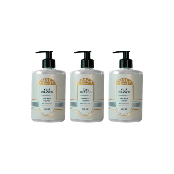 Kit 3 Unidades Sabonete Líquido Chá Branco 500 ml
