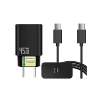Carregador Turbo 45W + Cabo USB-C de 1m - Carregamento Rápido e Eficiente para iOS, Android, Tablets e Todos os Dispositivos com USB Tipo-C - Tecnologia GaN, Segurança Garantida