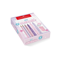 Kit Encanto Faber-Castell Com Produtos Rosa e Roxo Em Tons Pastel *EDIÇÃO LIMITADA*