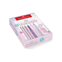 Kit Encanto Faber-Castell Com Produtos Rosa e Roxo Em Tons Pastel *EDIÇÃO LIMITADA*