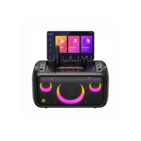 Caixa De Som Karaokê Joog X1 800w Tela 13,1 2 Microfones Cor Preto 110V/220V