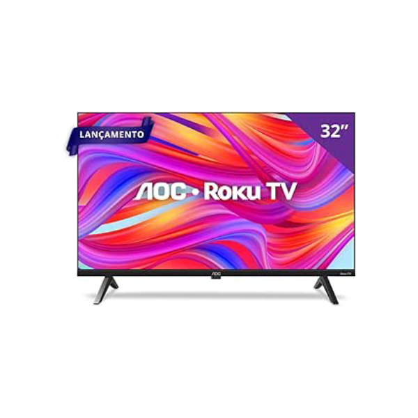 Smart TV 32" HD AOC Roku 32S5045/78G TV HDMI 1 USB Wifi Conversor Digital