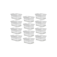 12 Potes Marmita Tampa Trava 750ml Transparente Reutilizável