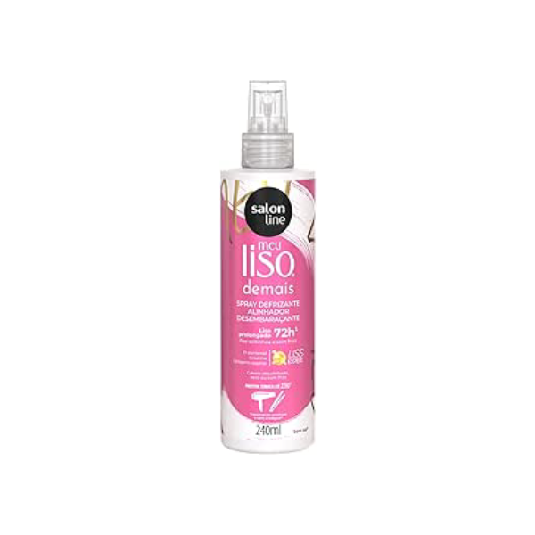 Salon Line, Meu Liso Demais, Spray Defrizante Protetor Térmico, Vegano - Para Cabelos Lisos Naturais, Alisados ou Relaxados, 240 ml