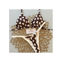 Novo Lace-Up Halterneck Maiô de duas peças Praia Férias Primavera Quente Biquini Feminino