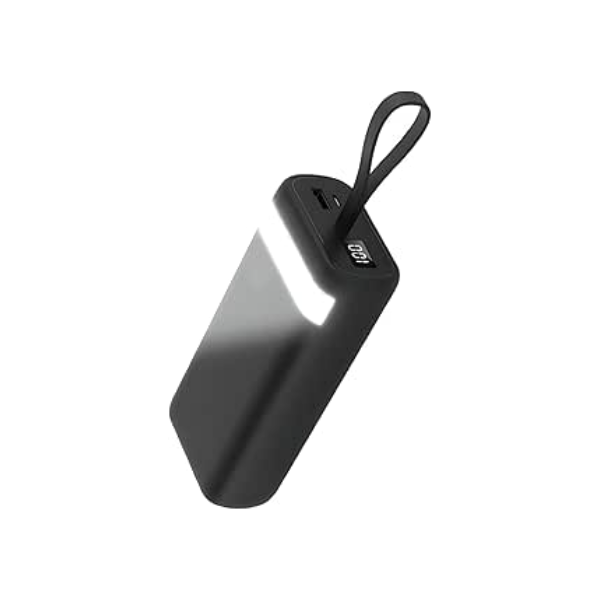 Carregador sem fio Universal Portátil Power bank Turbo 20000mah com 4 cabos saída USB Tipo C/Micro USB/USB/USB Visor de Carga (Preto)