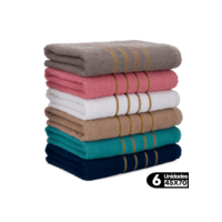 Kit 6 Toalhas de Rosto Dourado 45x70cm Toalha 100% algodão