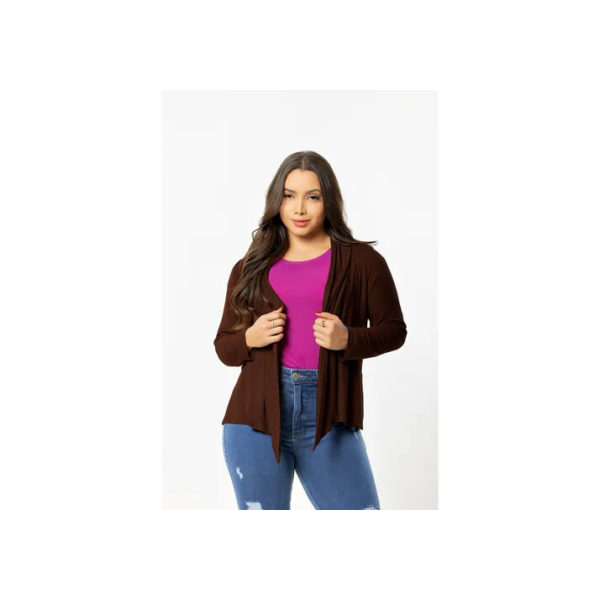Cardigan Casaquinho Manga Longa Kimono Casaco Feminino