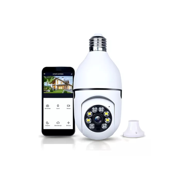 Câmera De Segurança Lâmpada Fergusom Ip Wifi Com App Yoosee Espiã Cor Branco