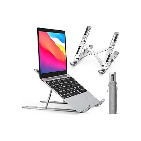 Suporte De Notebook De Alumínio Ajustável Para Notebook De 6 Ângulos Ajustável De Alumínio Dobrável E Ergonômico Para Desktop Portátil Compatível Com Macbook, Ipad, Hp, Dell, Lenovo 10-17 Polegadas