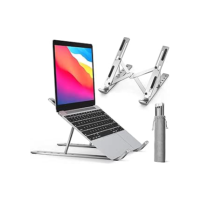 Suporte De Notebook De Alumínio Ajustável Para Notebook De 6 Ângulos Ajustável De Alumínio Dobrável E Ergonômico Para Desktop Portátil Compatível Com Macbook, Ipad, Hp, Dell, Lenovo 10-17 Polegadas